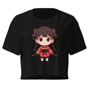 Crop top para mujer Chibi Samurai