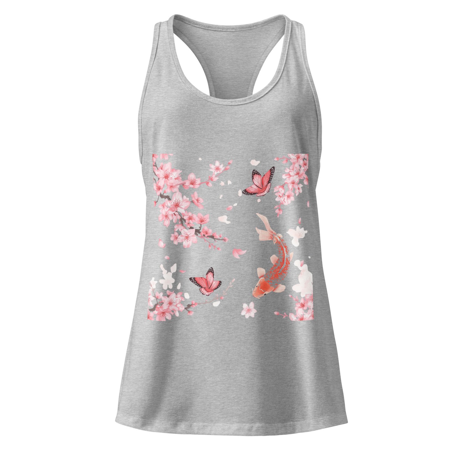 Camiseta de tirantes ajustada para mujer Patrón Sakura - Koi - Imagen 5