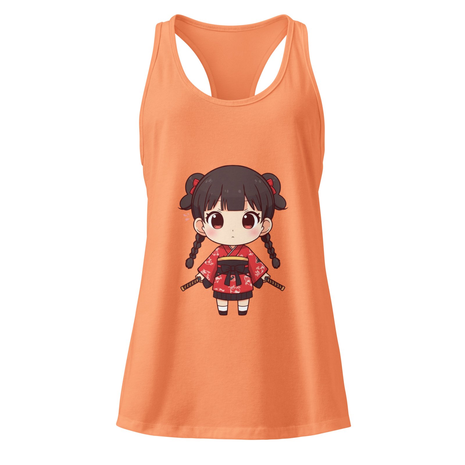 Camiseta de tirantes ajustada para mujer Chibi Samurai - Imagen 3