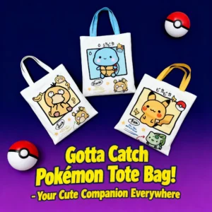 Bolso de hombro de lona con diseño de Pokémon, bolso portátil diario para compras, regalos para estudiantes, niñas y adolescentes