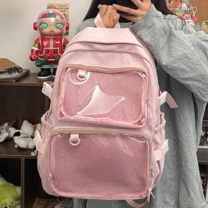 Bolso Ita transparente de estilo japonés para niñas, mochila de gran capacidad para mujeres, mochilas escolares de moda para estudiantes universitarios JK