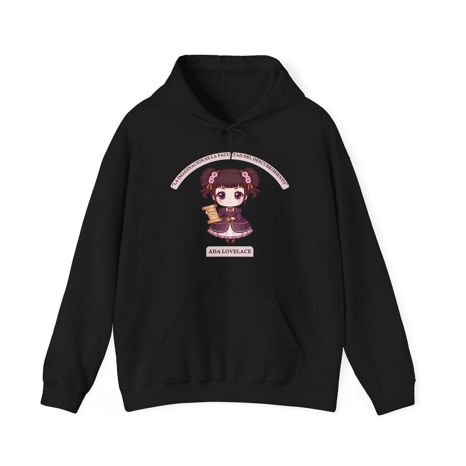 Sudadera con capucha Ada Lovelace chibi · “La imaginación es la facultad del descubrimiento” - Imagen 3