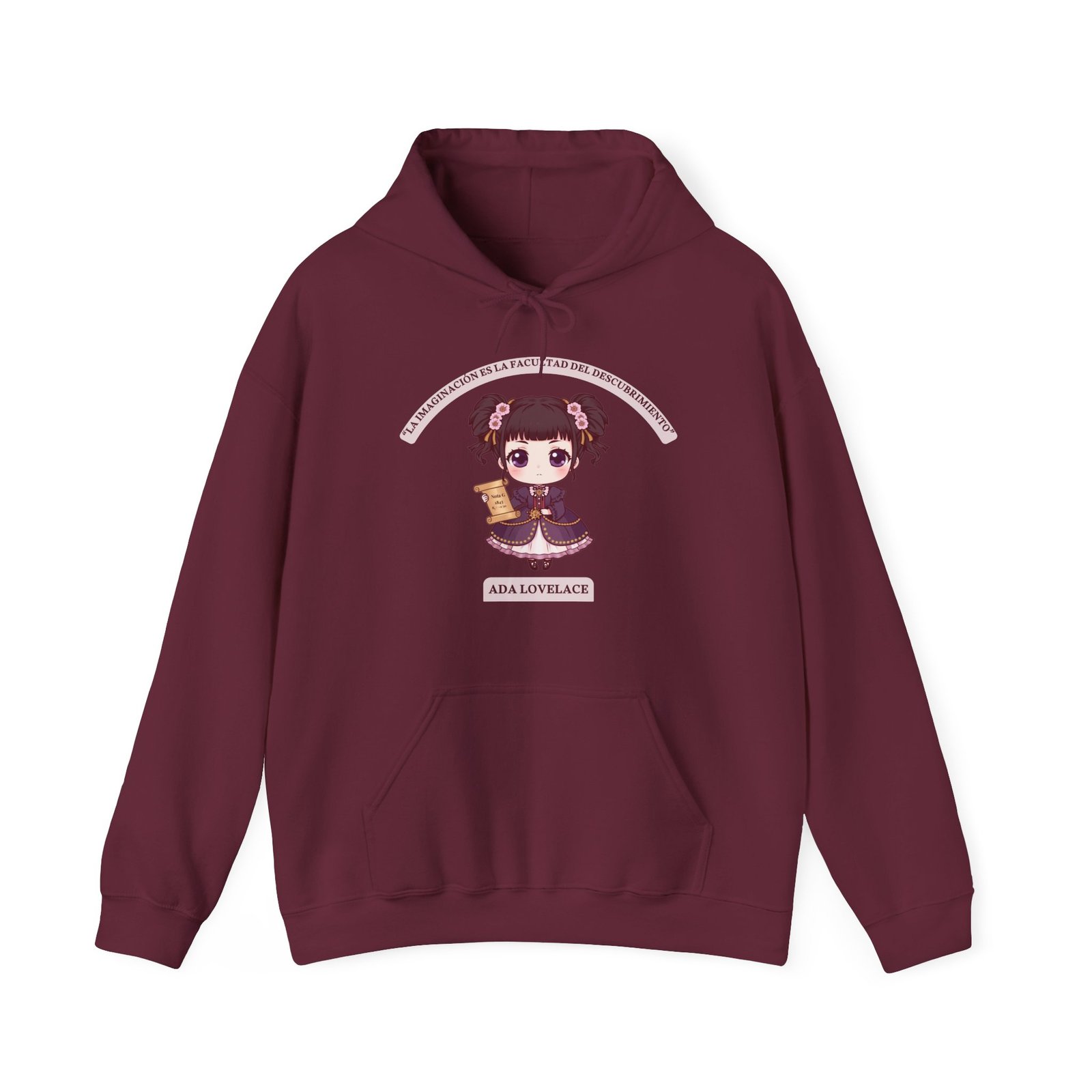 Sudadera con capucha Ada Lovelace chibi · “La imaginación es la facultad del descubrimiento” - Imagen 5