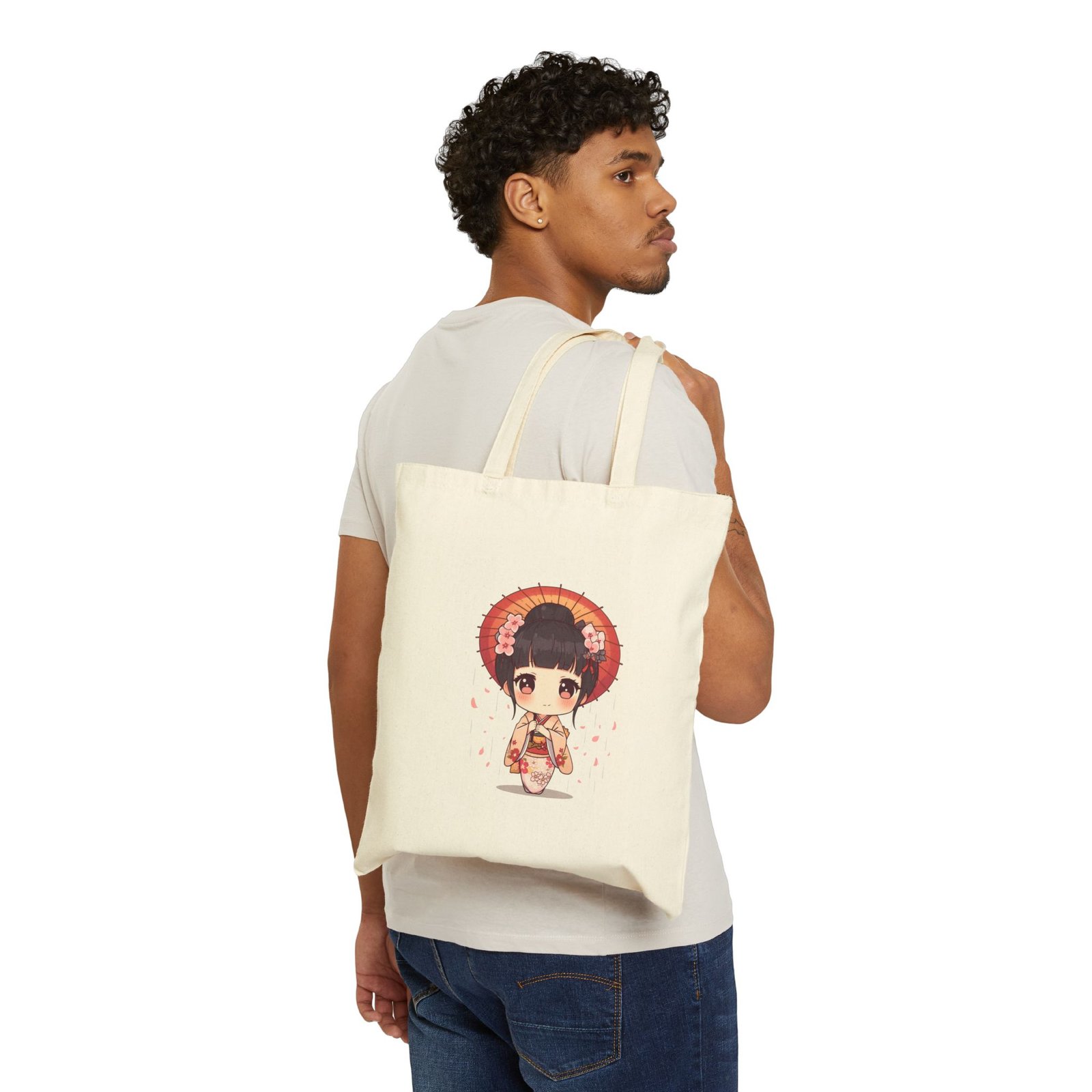 Bolsa de tela Chibi Geisha - Imagen 3