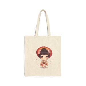 Cotton Canvas Tote Bag Chibi Geisha
