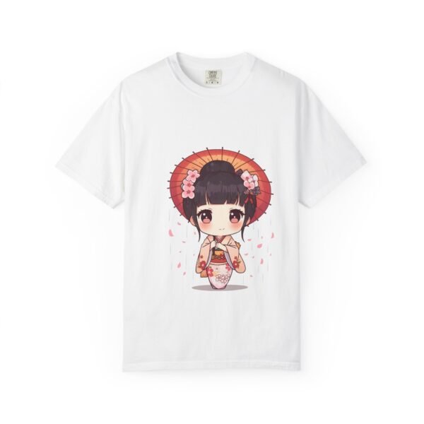 Camiseta premium Chibi Geisha | Algodón grueso teñido en prenda