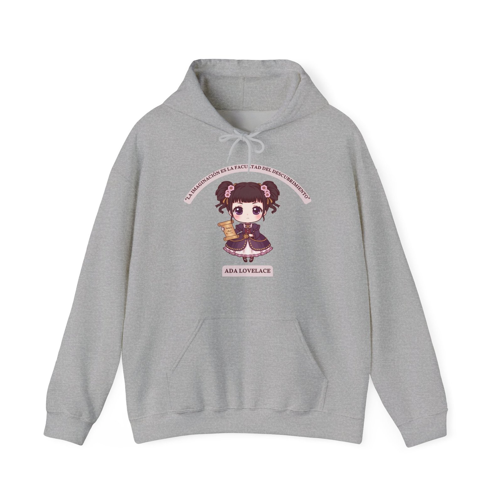 Sudadera con capucha Ada Lovelace chibi · “La imaginación es la facultad del descubrimiento” - Imagen 4